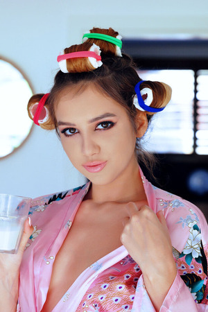 Erika Heiss Poses Naked By The Armchair With Her Curlers Still In - Eternal Desire nude pic 01