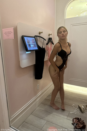Sophia Flashes Her Tits At The Mall And Rubs Her Pussy In The Restroom - Photo 00