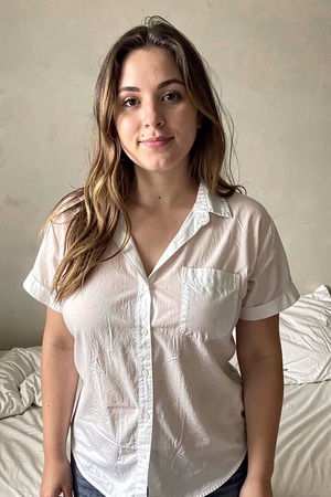 Hazel Strips A White Shirt Off Big Natural Tits - Made Porn nude pic 01