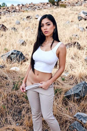 Paloma Spreads On A Rocky Hillside, Then Sucks Cock - Photo 00