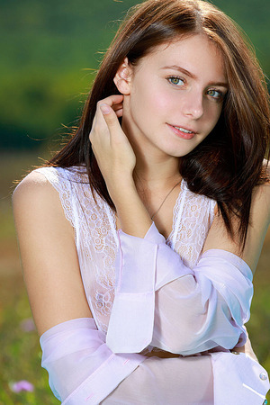 Dakota Pink | White Lace Lingerie Meadow | Big Tits & Hourglass - Photo 01