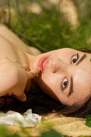 Nisa Cups Her Big Naturals In The Woods - Photo 16