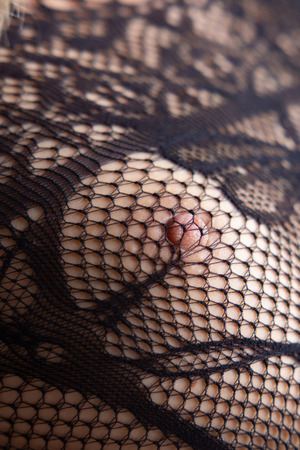 Small Tits Through Black Fishnet As Luna Art Peels It Off In The Armchair - Photo 00
