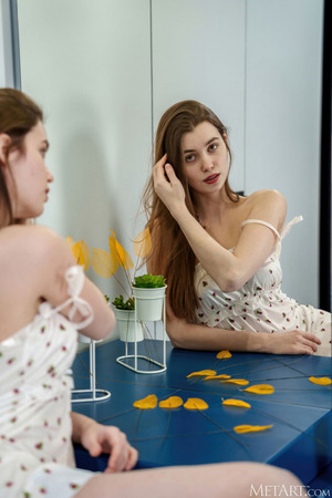 Danna Bliss nude photo 02 - Danna Bliss Slips A Floral Sundress Off Her Small Tits And Round Ass