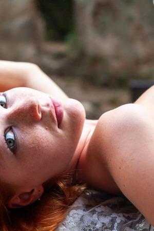 Mia Sollis Sits Spread-Legged Against Lichen-Covered Rock - Met-Art nude pic 07