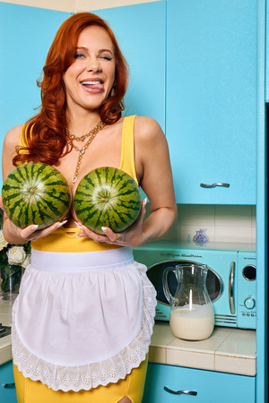 Maitland Ward Holds Two Melons Over Her Tits Before Riding Chris Diamond - MILFY nude pic 01