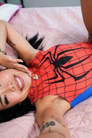 Vivienne Vo Swaps White Lace For A Spider Suit And Takes It POV - Photo 12