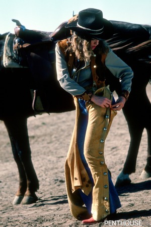 Ali Laker Waves A Cowboy Hat Topless On Horseback - PENTHOUSE nude pic 04