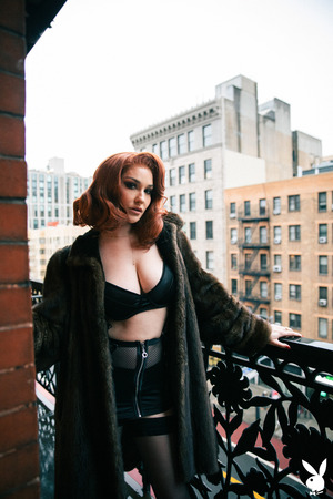 Skye Blue Redhead Harness Strip On A City Balcony - Photo 00