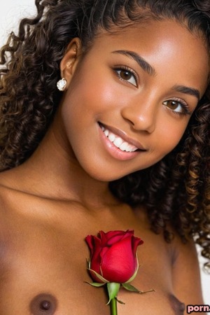 AI Rosebud Nude Studio Set With Red Roses - Photo 01