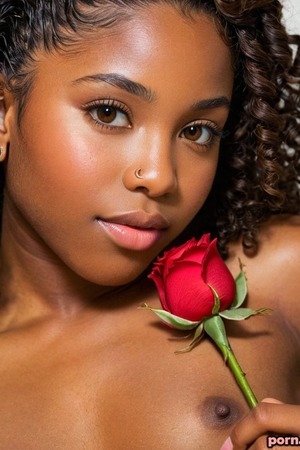 AI Rosebud Nude Studio Set With Red Roses - Photo 03