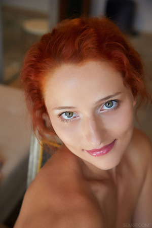 Lucianna Lucci Redhead Spreads Her Shaved Pussy With Her Fingers - Photo 06