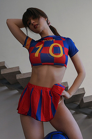 Tamila nude photo 14 - Tamila - Busty Babe Strips Supergirl Cosplay Nude