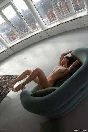 Lulu Slides A Pink Thong Down A Tanned Ass By The Skyline - StasyQ nude pic 04