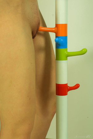 Agatha Slim Redhead Spreads Pussy With Color Wand Toy - Photo 12