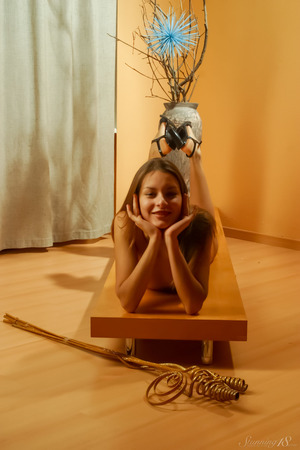 Hebe M Kneels Around A Stone Vase And Goes Face Down With Her Ass Up - Stunning 18 nude pic 04