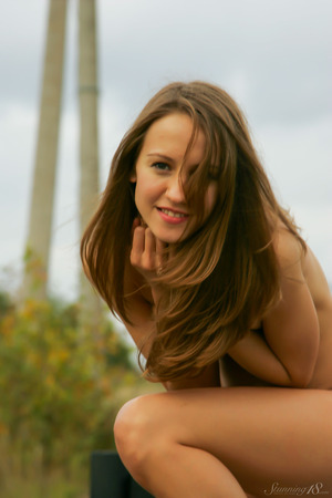 Gold Bares Small Tits And A Round Ass On The Open Road - Stunning 18 nude pic 19