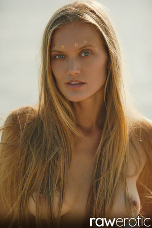 Dasha Elin Beach Strip In A Yellow Dress For RawErotic - Photo 14