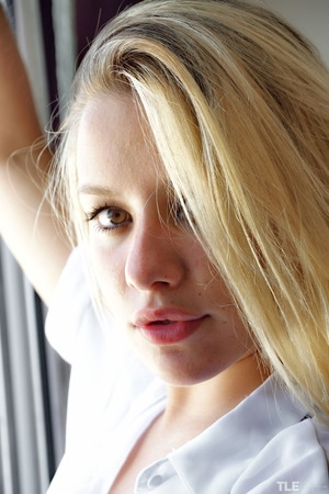 Candice nude photo 02 - Candice Fingers A Shaved Pussy In A White Shirt