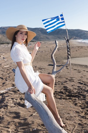 Layla Scarlett Spreads On A Greek Beach At Sunset - Photo 02